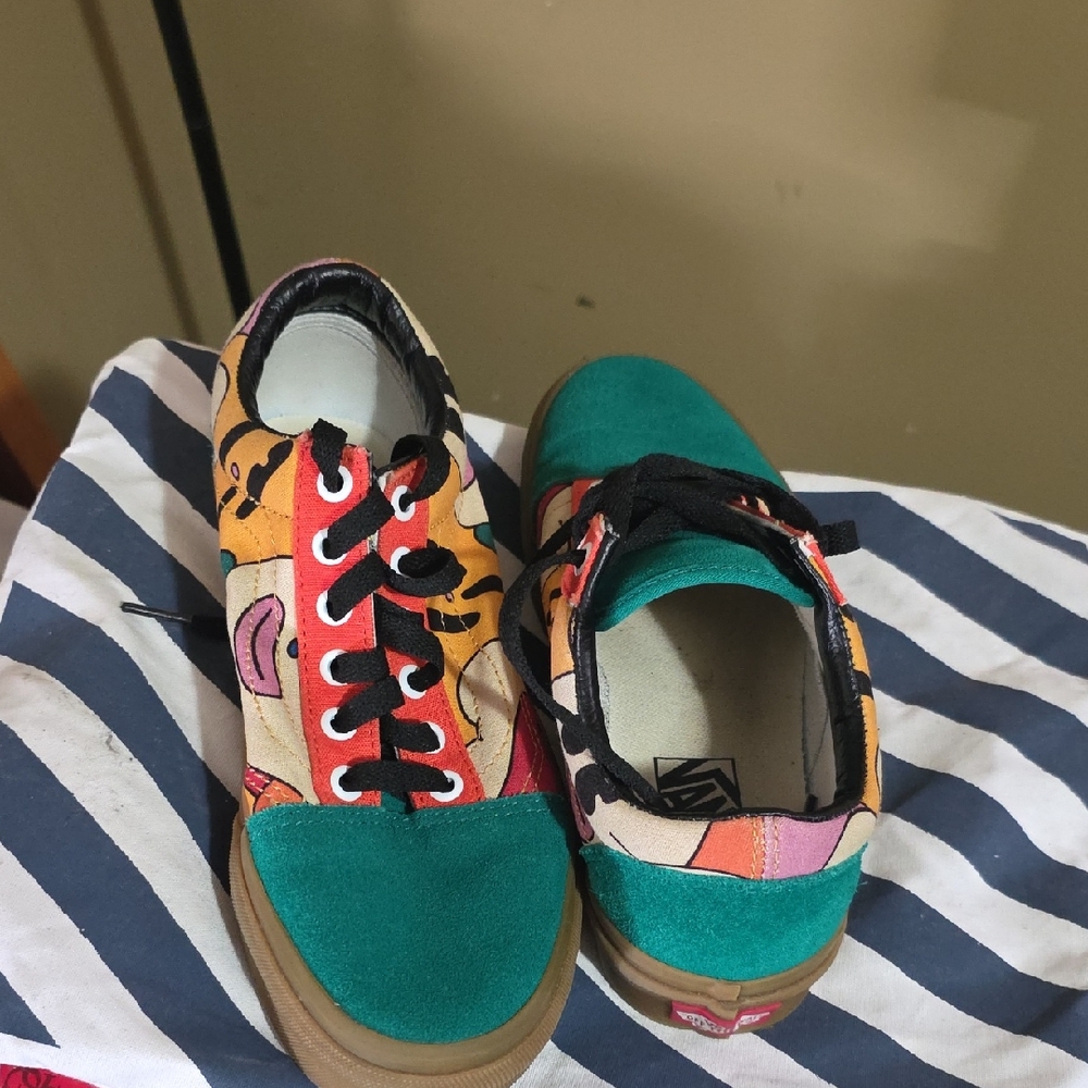 Vans Multicolor Sneakers with Green and Tan
